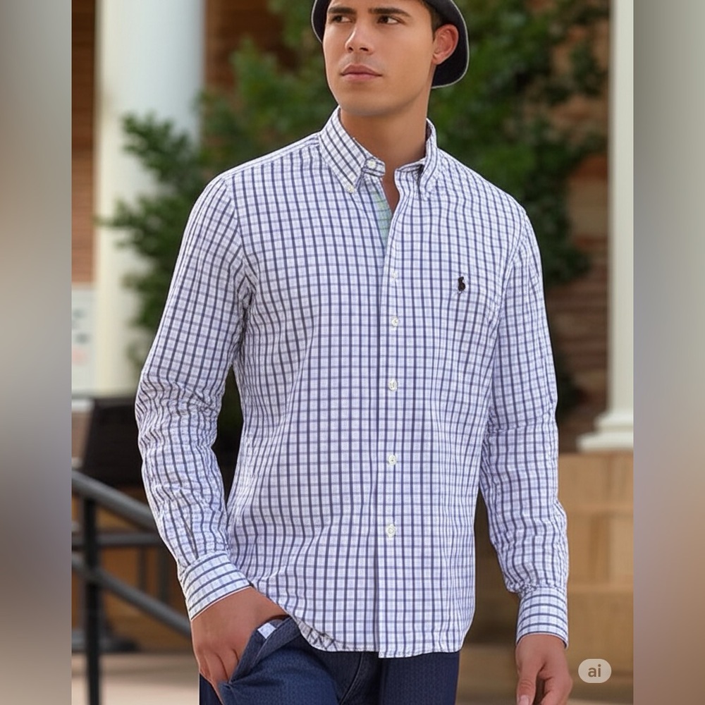 Polo Ralph Lauren Men’s Blue Plaid Classic Fit Button Down Shirt Size XXL